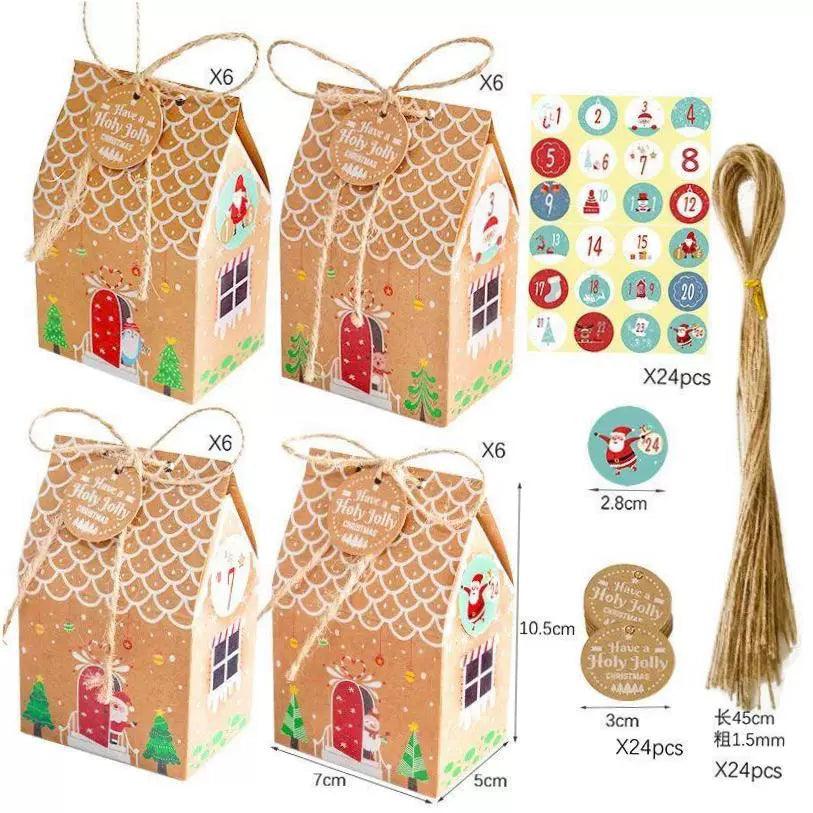 24pcs Christmas Gift Boxes with Countdown Stickers - Advent Set - ClubOn