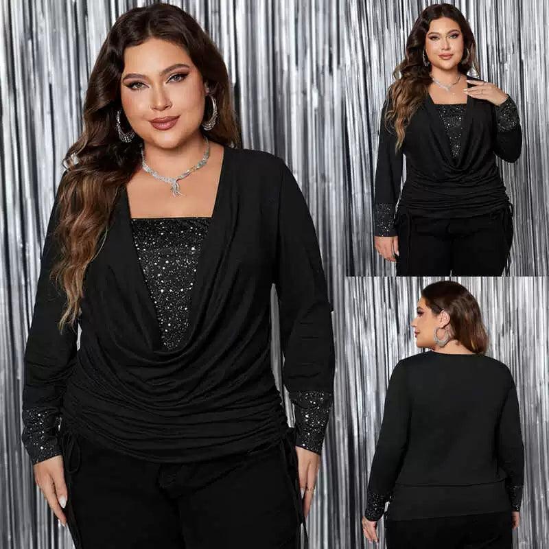 Plus Size Blouse for Women, Loose T-shirt Autumn Tops - ClubOn