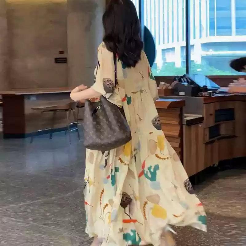 Summer Maternity Dress - Loose Fit Casual Short Sleeve Dress for Pregnant Women - ClubOn