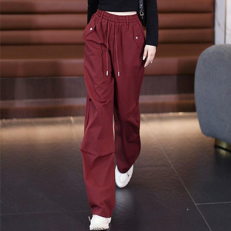 American Straight Overalls - Women's High-Waisted Wide-Leg Trousers - ClubOn