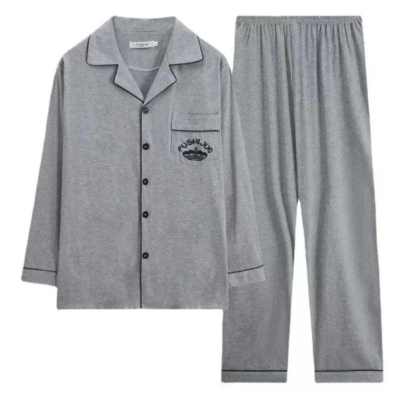 Men's Long Sleeve Cotton Pajama Set - Soft & Comfortable Sleepwear - ClubOn