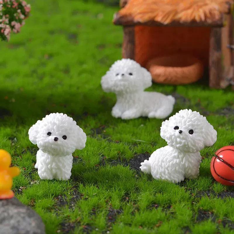 Cute Bichon Frise Figurine – Miniature Dog for Micro Landscapes - ClubOn
