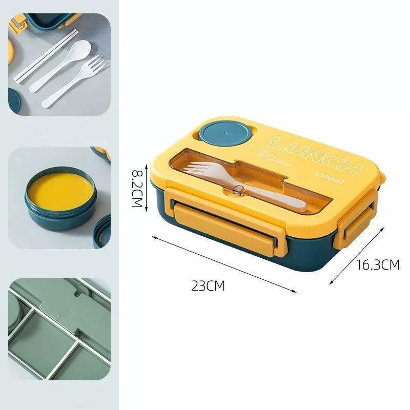 1300ML 4-Grid Lunch Box with Tabieware - Microwavable & Dishwasher Safe - ClubOn