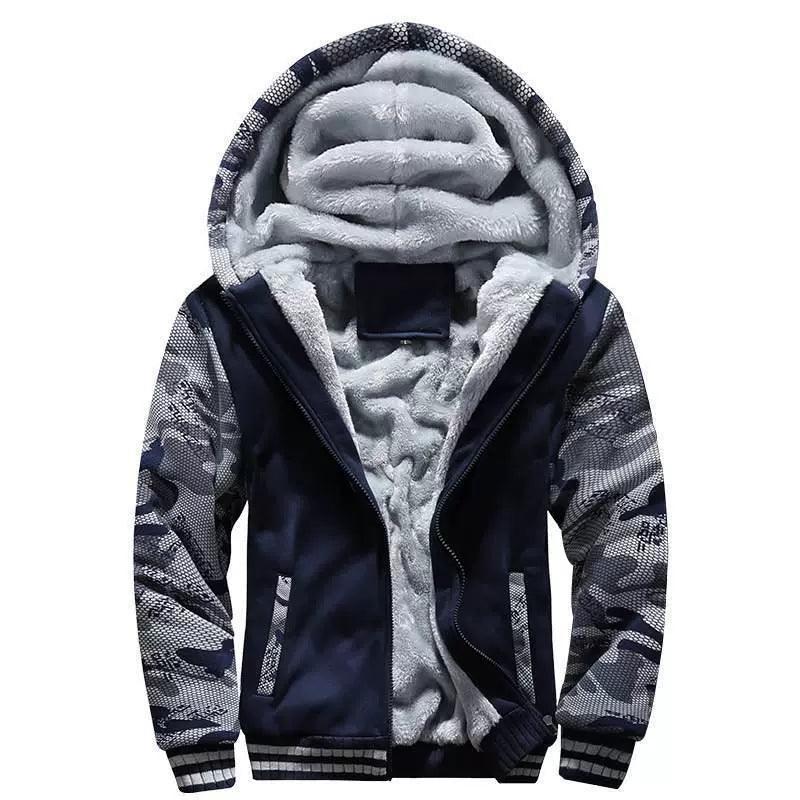 Men’s Thicken Fleece Winter Jacket – Hooded Warm Coat - ClubOn