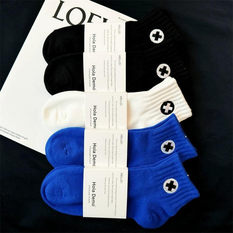 Men’s Pure Cotton Summer Short Socks – Sweat-Absorbent, Deodorant, White Mid-Tube Sports Socks - ClubOn