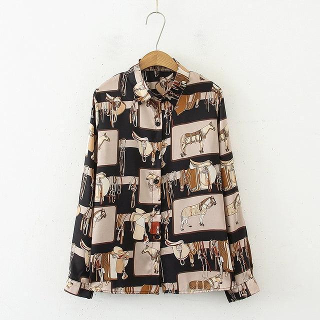 Spring Women Blouses Vintage Streetwear Casual Loose - ClubOn