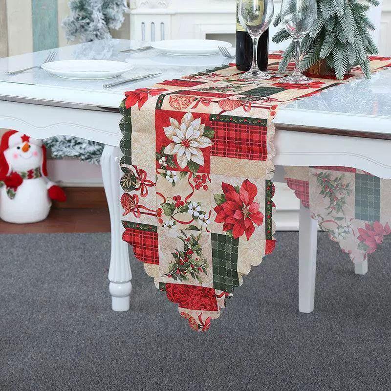 Christmas Calico Table Flag – Holiday Table Décor Decoration - ClubOn