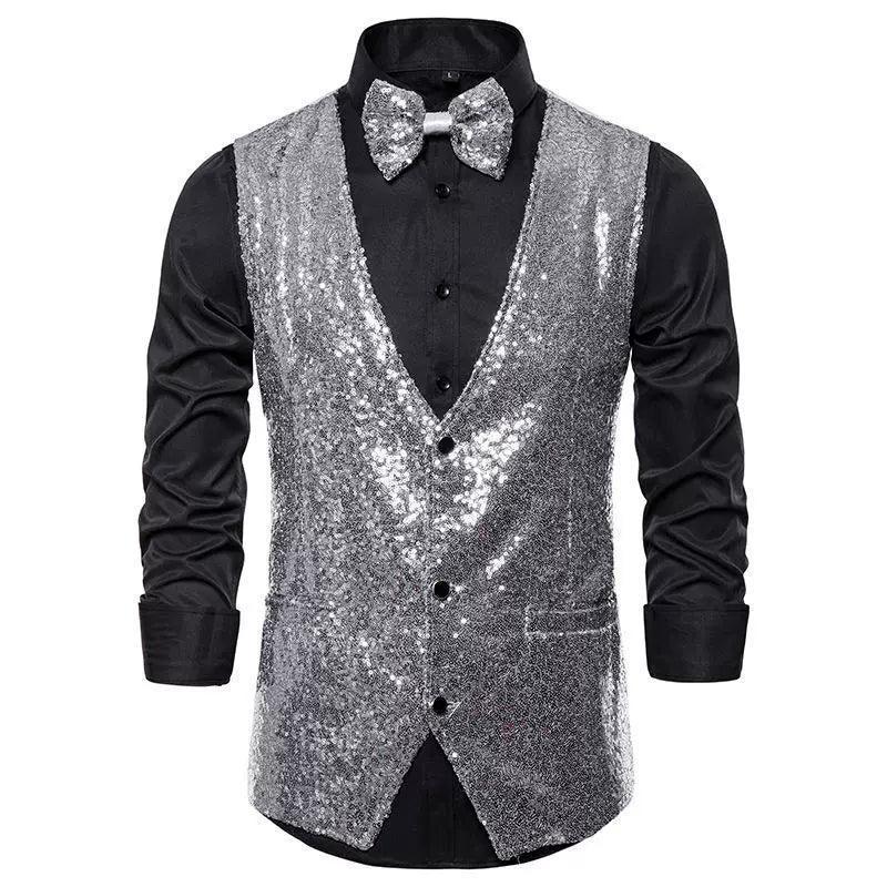 Men's Stage Costumes Sequins Vests – Photography Studio Performance Wear - ClubOn