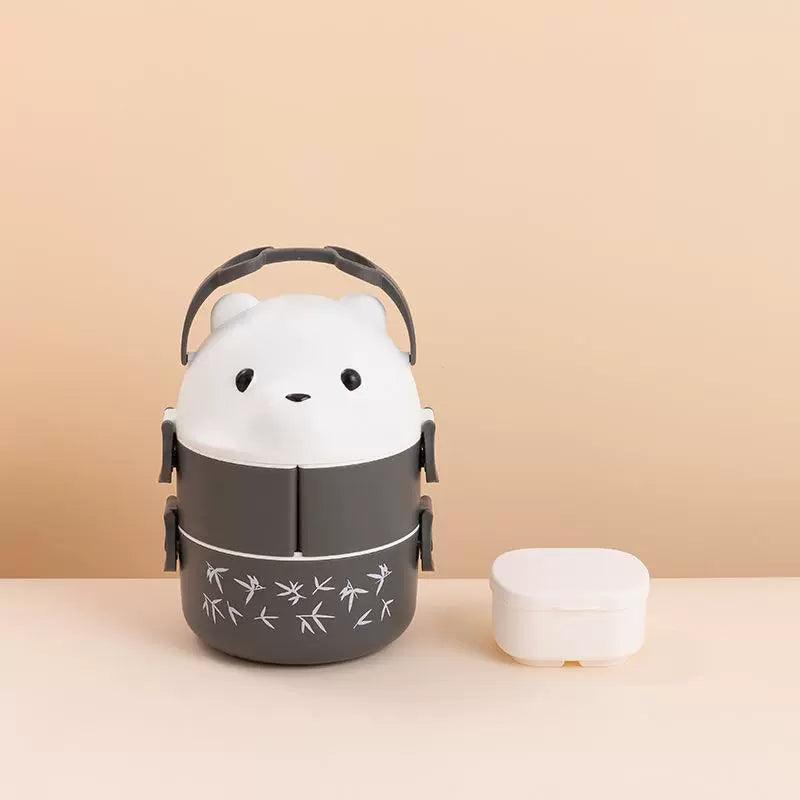 Double-Layer Spectacled Bear Lunch Box for Students & Office Workers - ClubOn