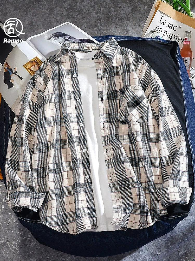 Plaid Shirt for Men – Long Sleeve Slim Fit Casual Jacket - ClubOn