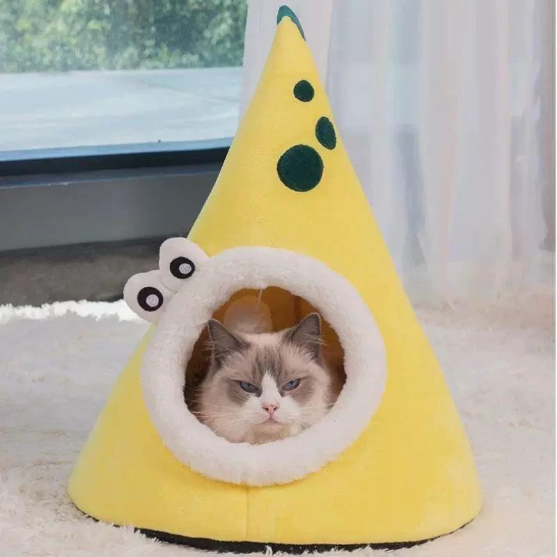 Three-Dimensional Dinosaur Shape Pet House - Yellow Cartoon Design - ClubOn