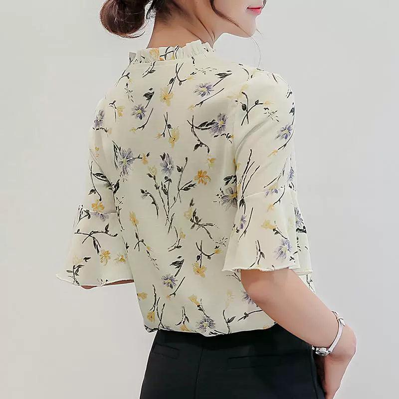 New Floral Shirt Blouses – Slim Fit Fashion for Women - ClubOn