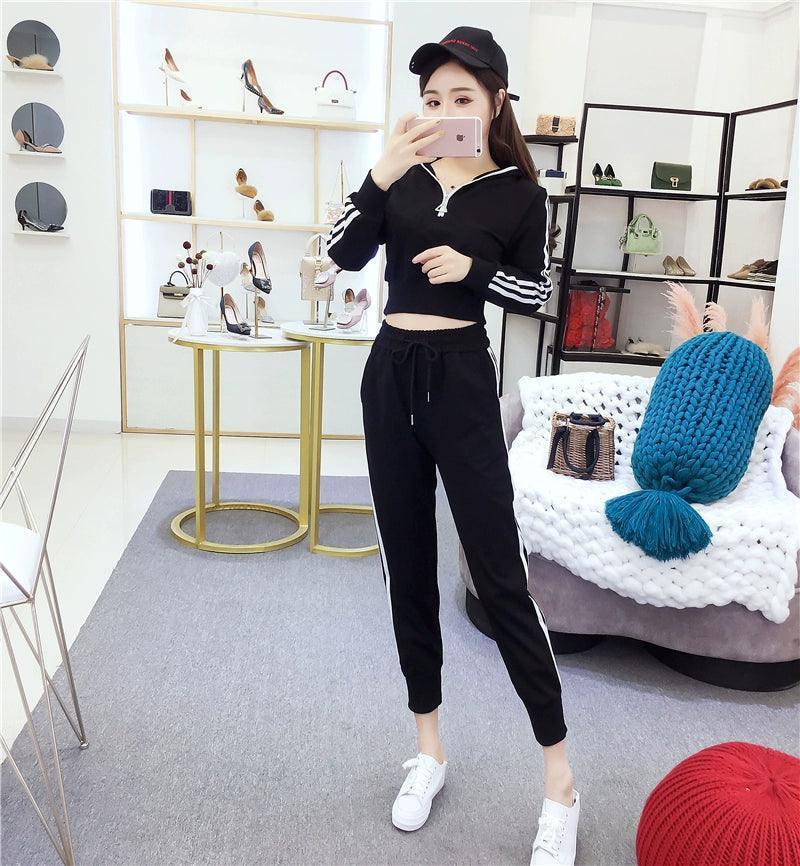 Women’s Slimming Hooded Sweater Two-Piece Sportswear Suit - ClubOn