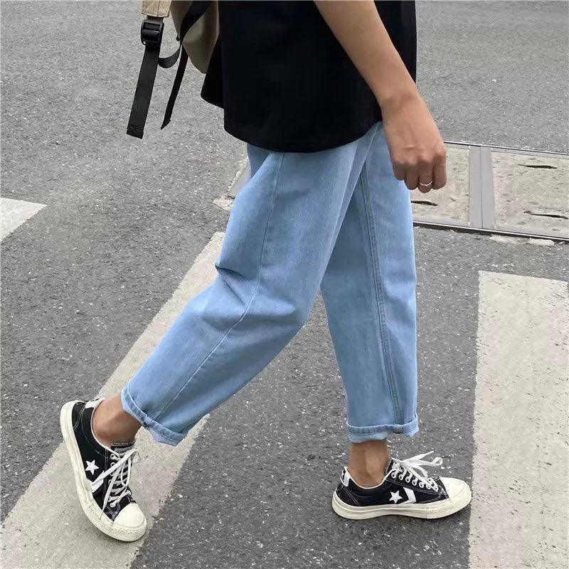 Men’s Black Loose Straight Jeans – Plus Velvet Winter Trousers - ClubOn