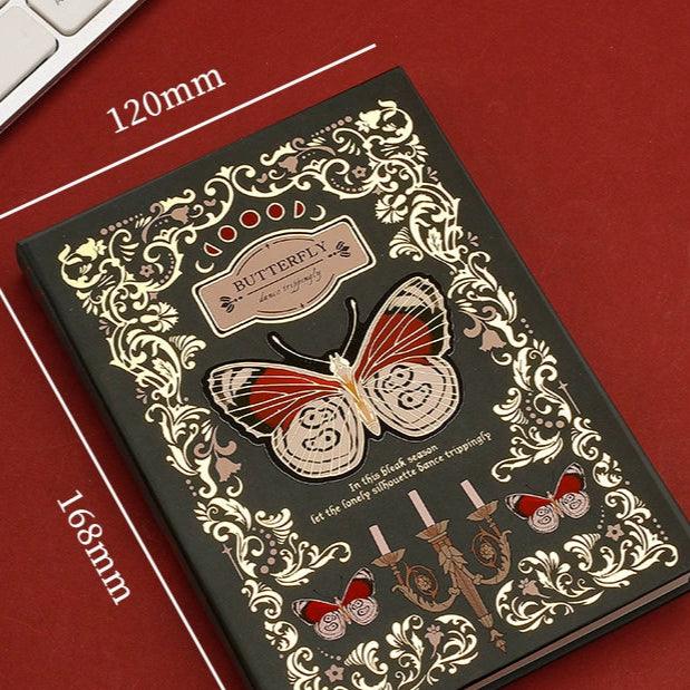 Retro Gothic Style Butterfly Notebook – Hot Stamping Chinese Literary Design - ClubOn