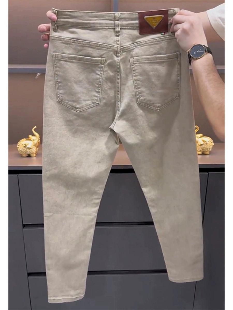 Autumn Men’s Slim Straight Jeans – Trendy Casual Stretch Trousers - ClubOn