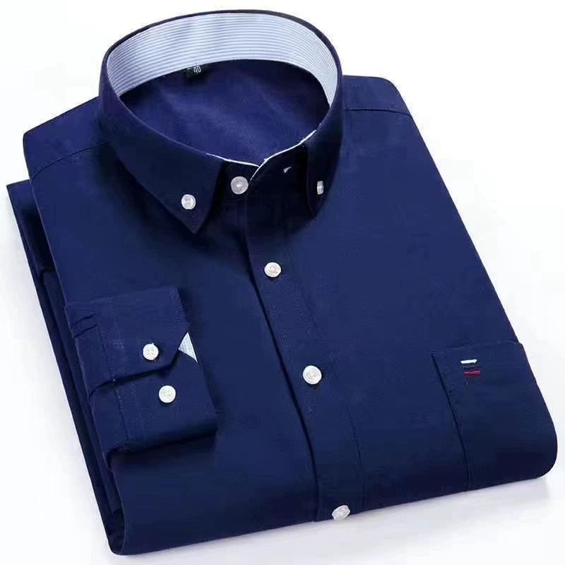 Men's 100% Cotton Long & Short Sleeve Shirt - Oxford Spinning for Autumn & Winter - ClubOn