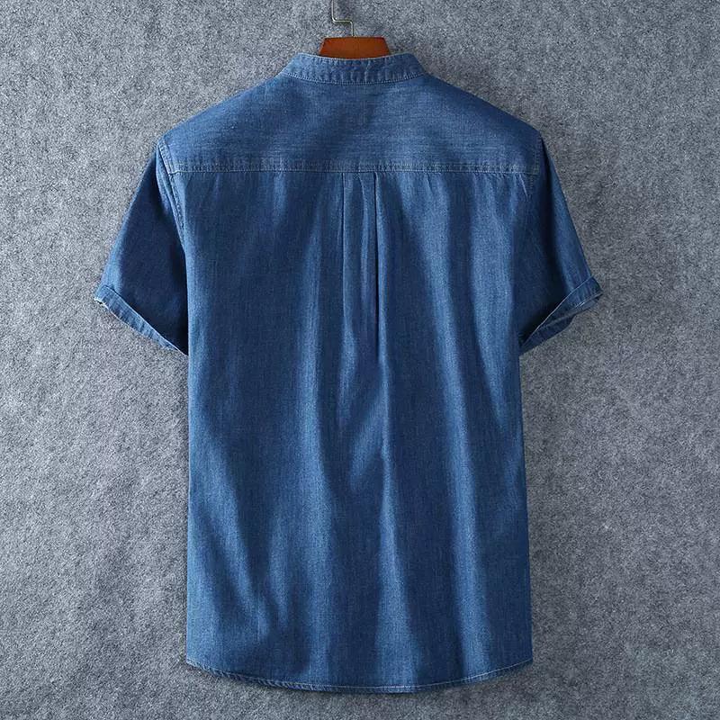 Plus Size L-8XL 100% Denim Cotton Shirt for Men - ClubOn