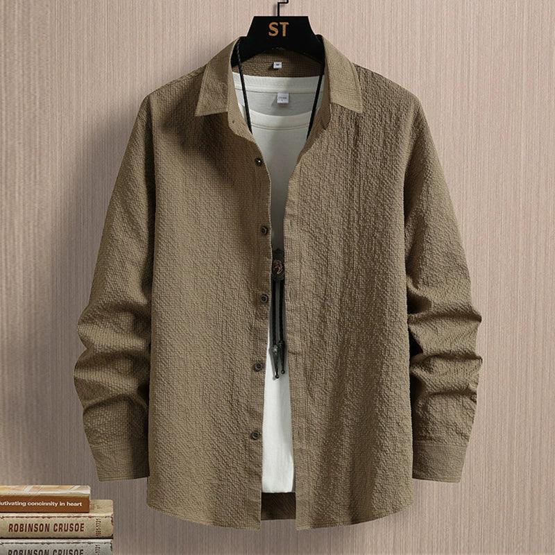 Plaid Shirt for Men – Long Sleeve Slim Fit Casual Jacket - ClubOn