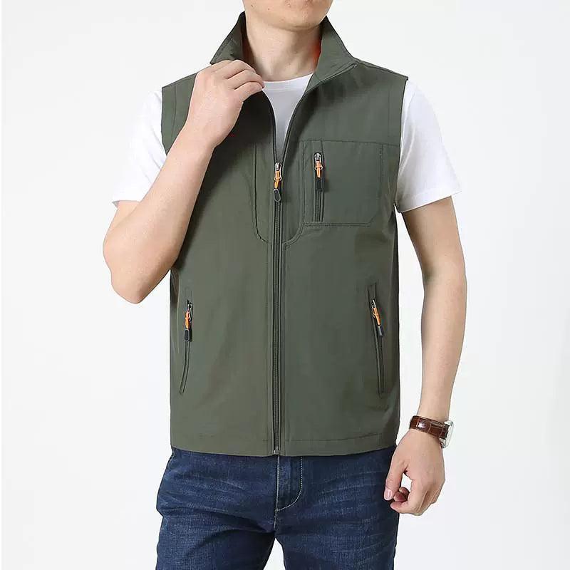 Men’s Autumn Outdoor Sports Vest Jacket – Loose Plus Size - ClubOn