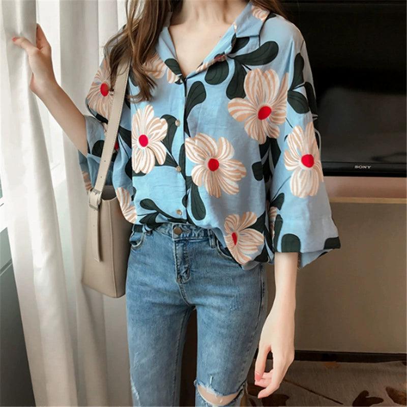 Spring Summer Fashion Printed Blouse for Women - ClubOn