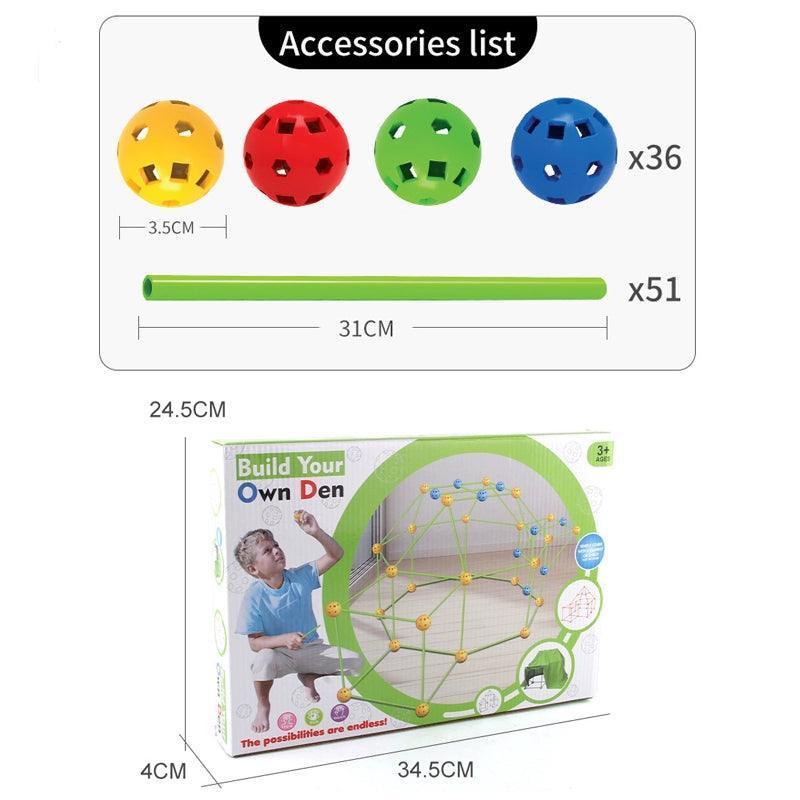 Kid Indoor & Outdoor Building Blocks Tent – Creative Play Set for Kids - ClubOn