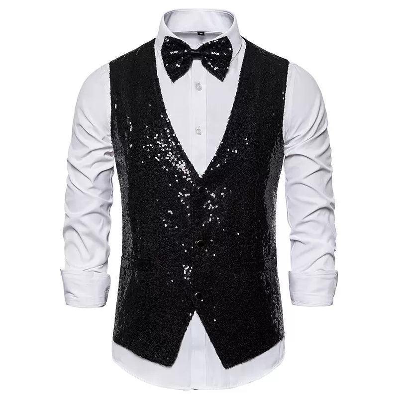 Men's Stage Costumes Sequins Vests – Photography Studio Performance Wear - ClubOn
