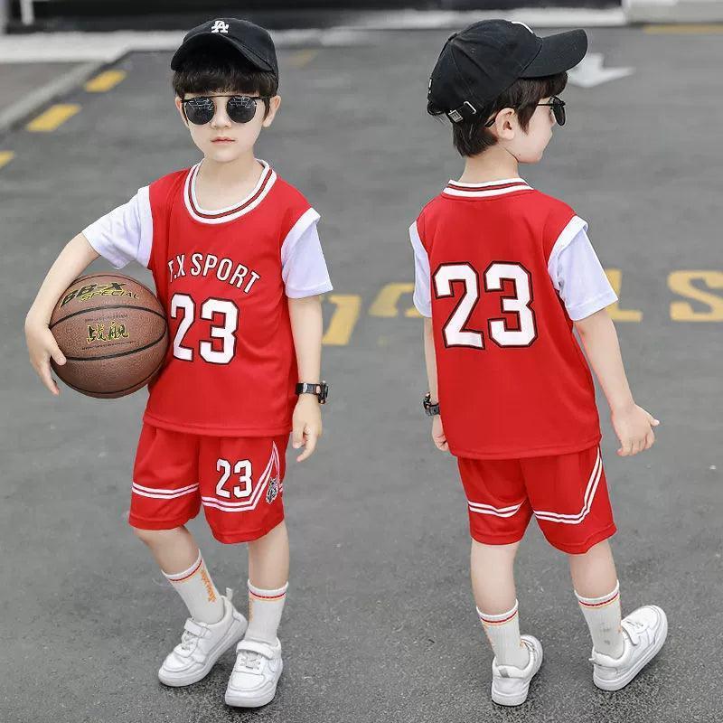 Boys Summer Basketball Suit – Short-Sleeved Sportswear - ClubOn