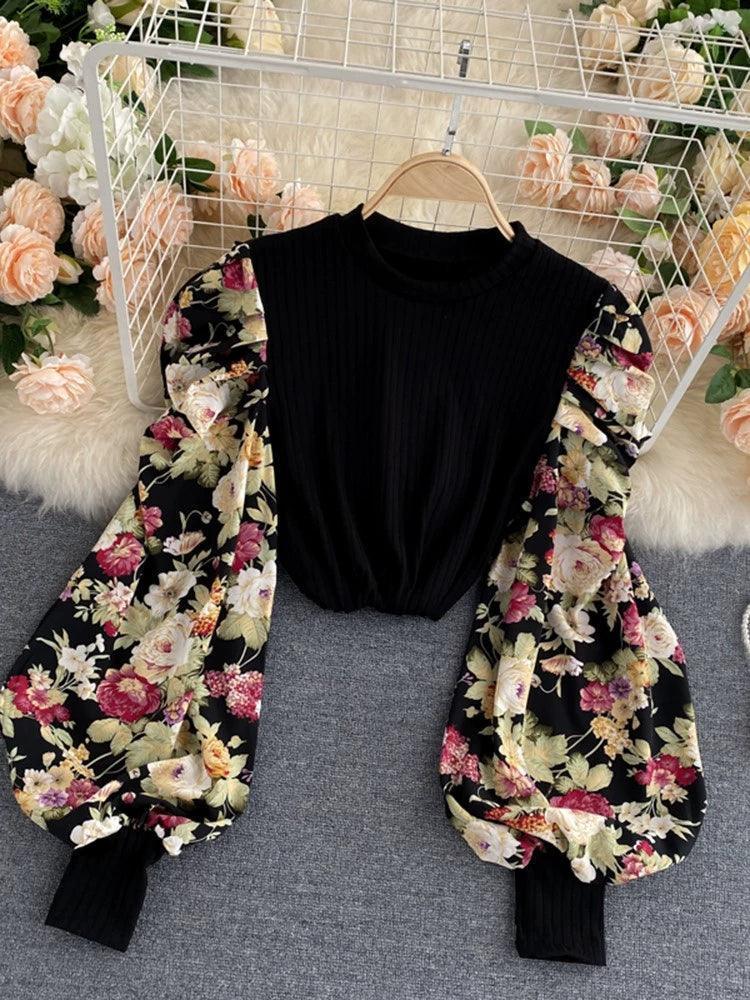 Women’s Summer Shirt Top Blouse – Slim Fit Print & Patchwork - ClubOn