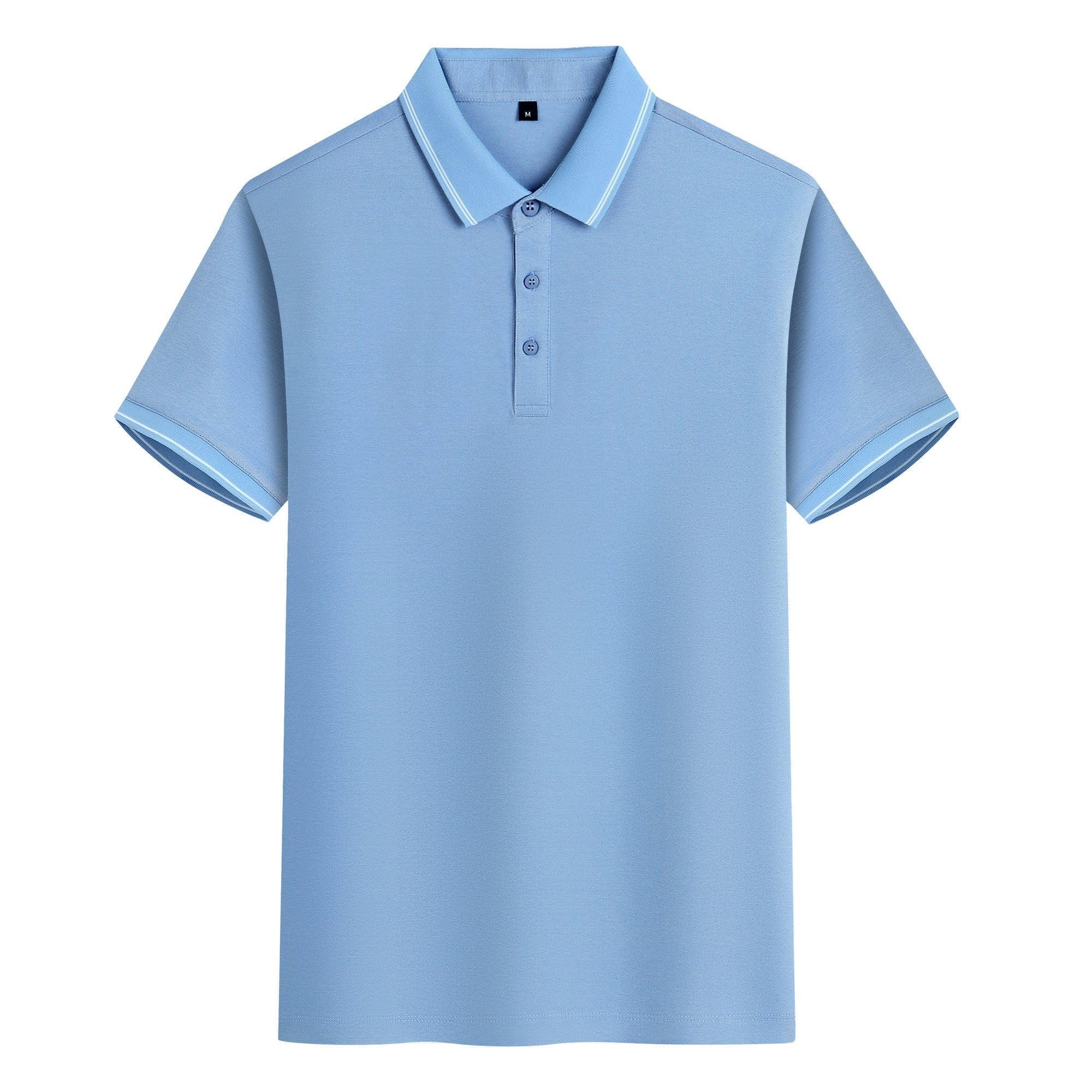 Summer Paul Ives Men’s Polo Shirt – Pure Cotton Solid Color Lapel Top - ClubOn