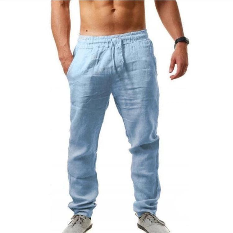 Men's Breathable Cotton Linen Sports Pants – Loose Casual Fit - ClubOn