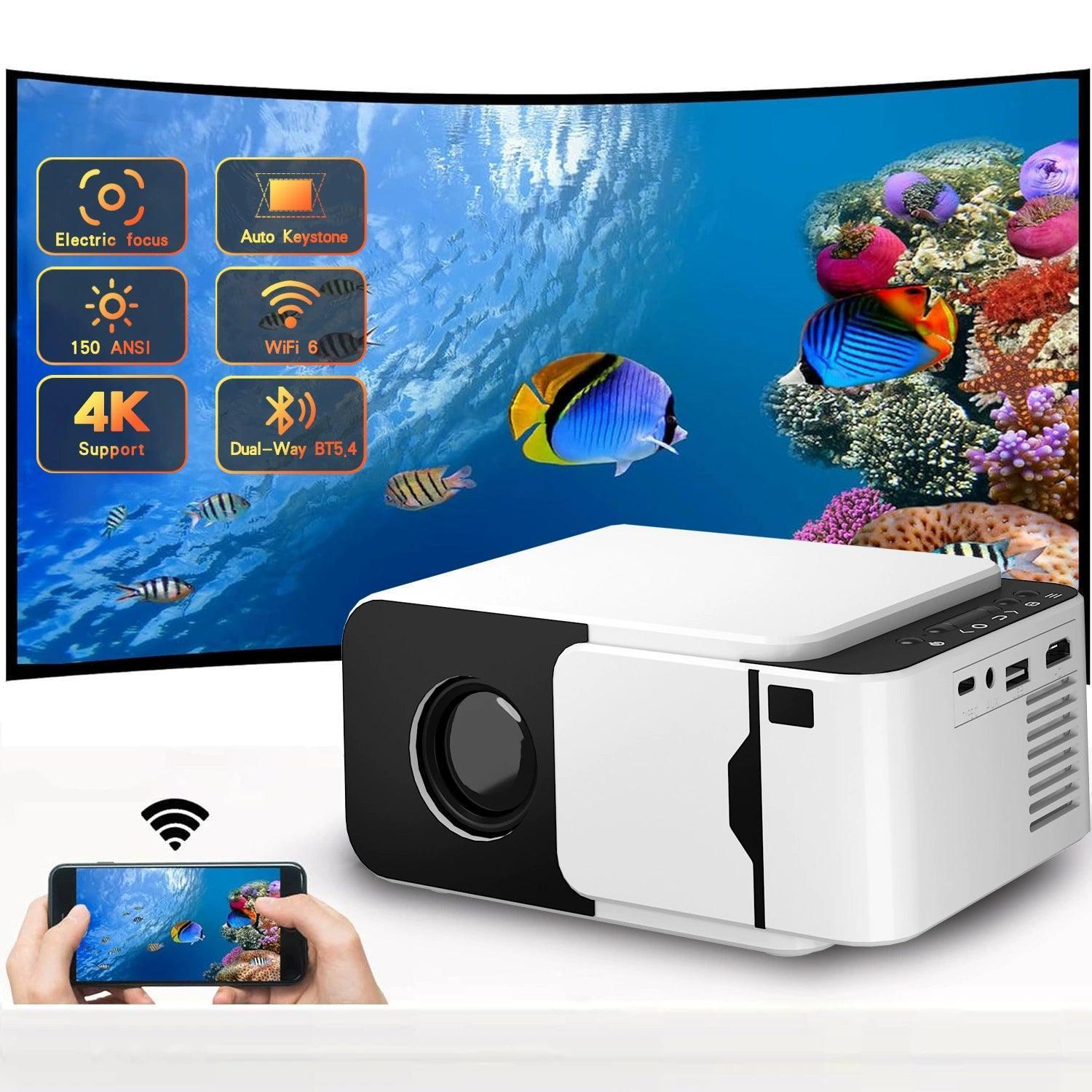 Portable 4K Android 13 Mini Smart Projector - Overseas English Version - ClubOn