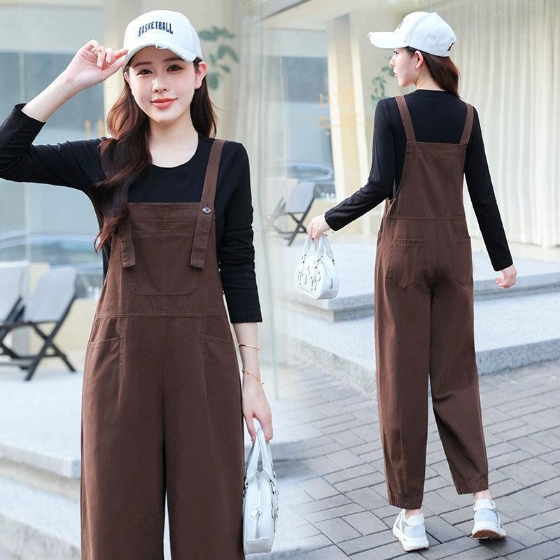 Fashionable Retro Red Denim Overalls for Women - ClubOn