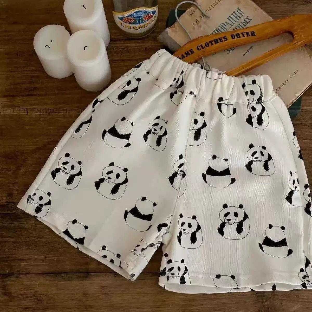 Children's Panda Summer Set – Boys & Girls Short-Sleeve - ClubOn