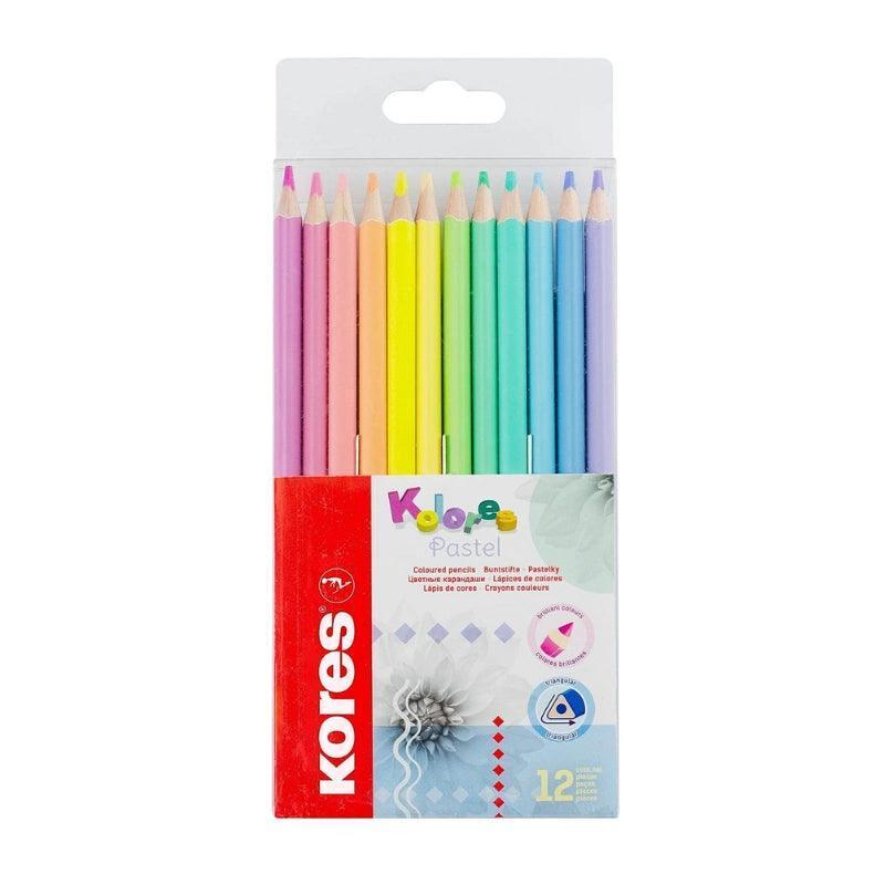European KORES Macaron Color Oily Colored Pencil Set - 12 Pack - ClubOn