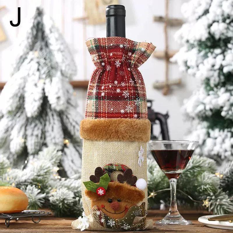 Festive Christmas Wine Bottle Cover – Holiday Home Décor - ClubOn