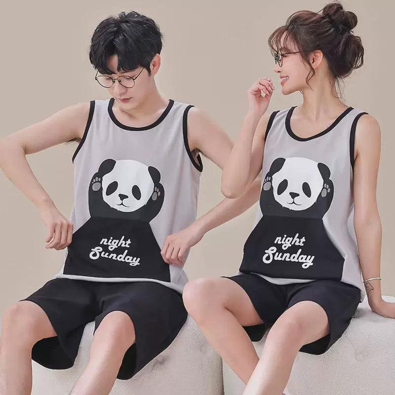 Township Summer Couple Pajamas Knitted Cotton Vest - ClubOn