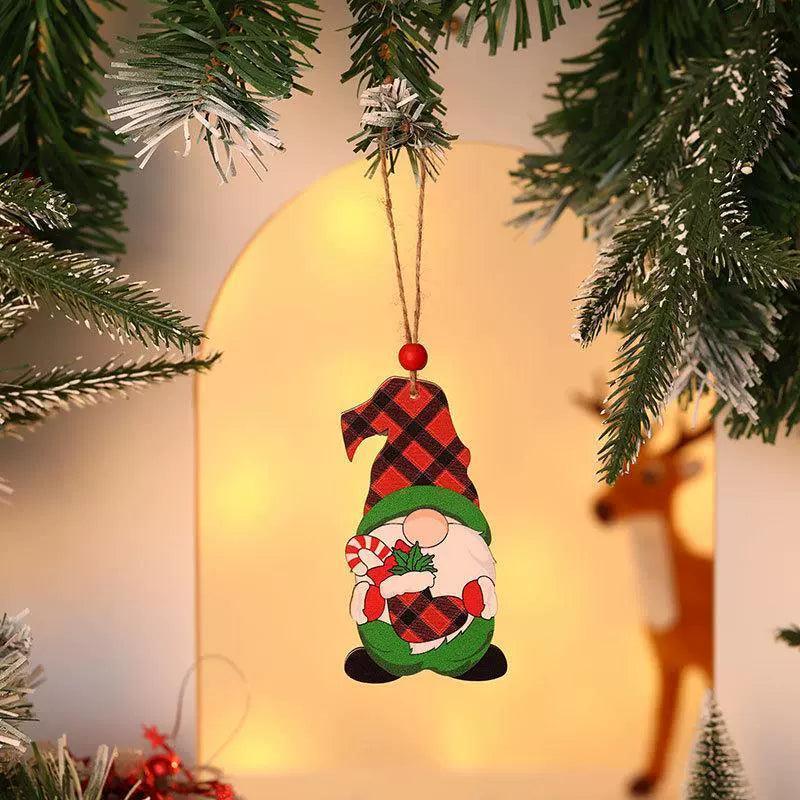 Wooden Faceless Elderly Pendant | Unique Christmas Tree Decoration - ClubOn