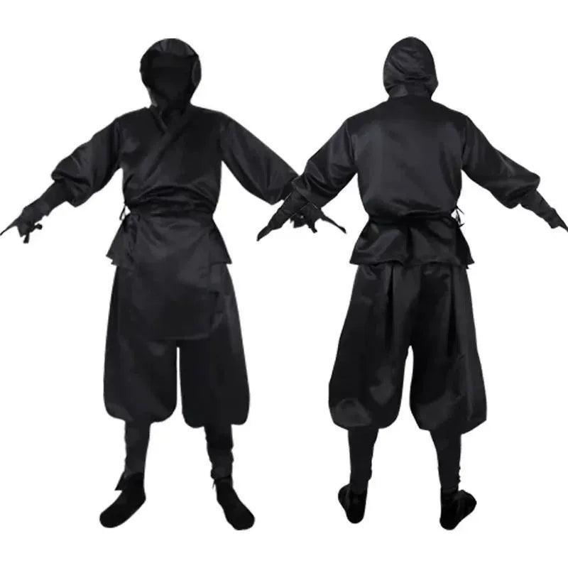 Halloween Japanese Men's Black & White Ninja Cosplay Costume - ClubOn