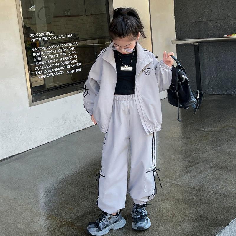 Trendy Girls' Sportswear Set - Western Style for Spring & Autumn - ClubOn