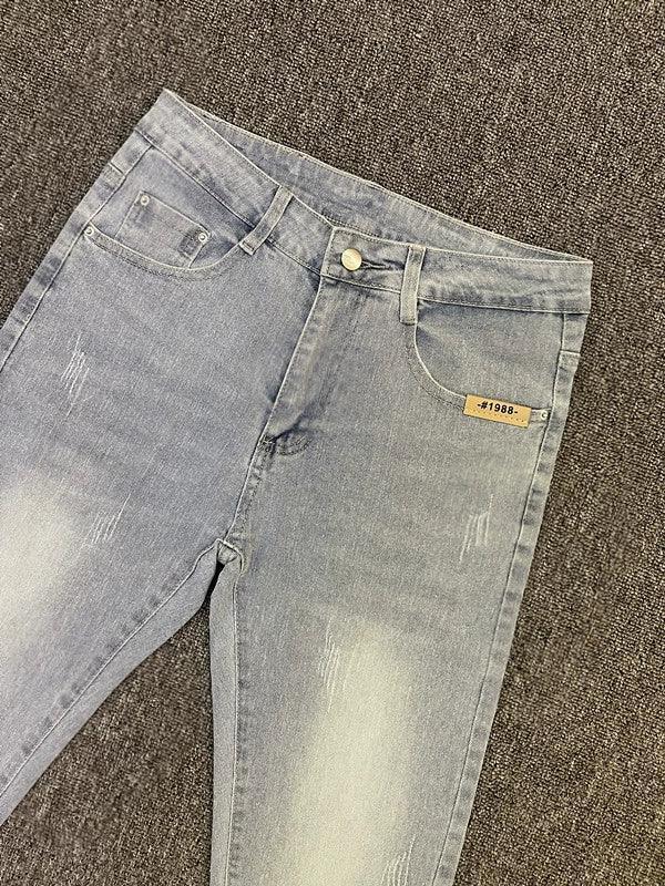 Men’s Light-Colored Skinny Jeans – Slim Fit Nine-Point Pants - ClubOn