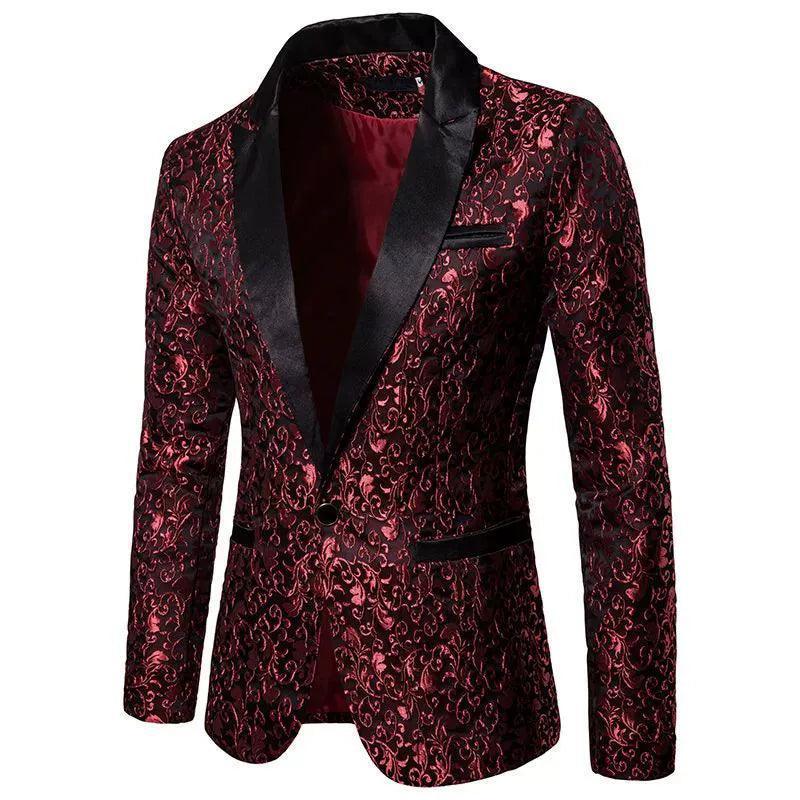 Men's Floral Party Dress Suit - Stylish Dinner Jacket Wedding Suit - ClubOn