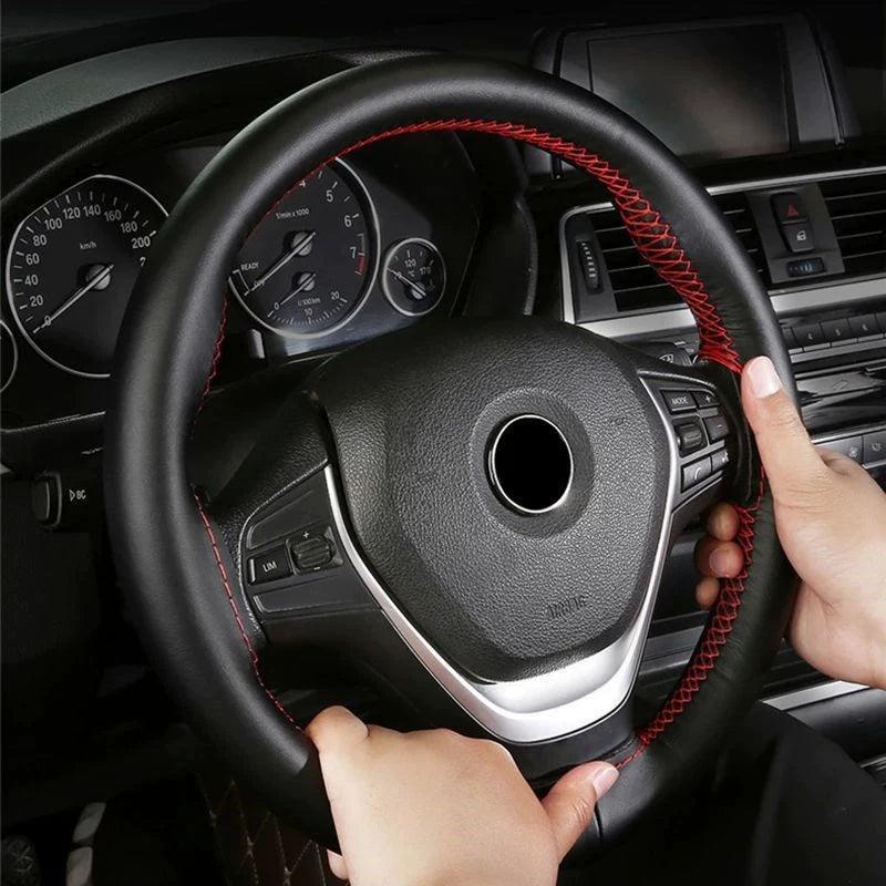 Car Steering Wheel Cover Kit – Diameter 37-38cm with Needles & Thread - ClubOn