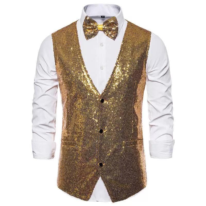 Men's Stage Costumes Sequins Vests – Photography Studio Performance Wear - ClubOn