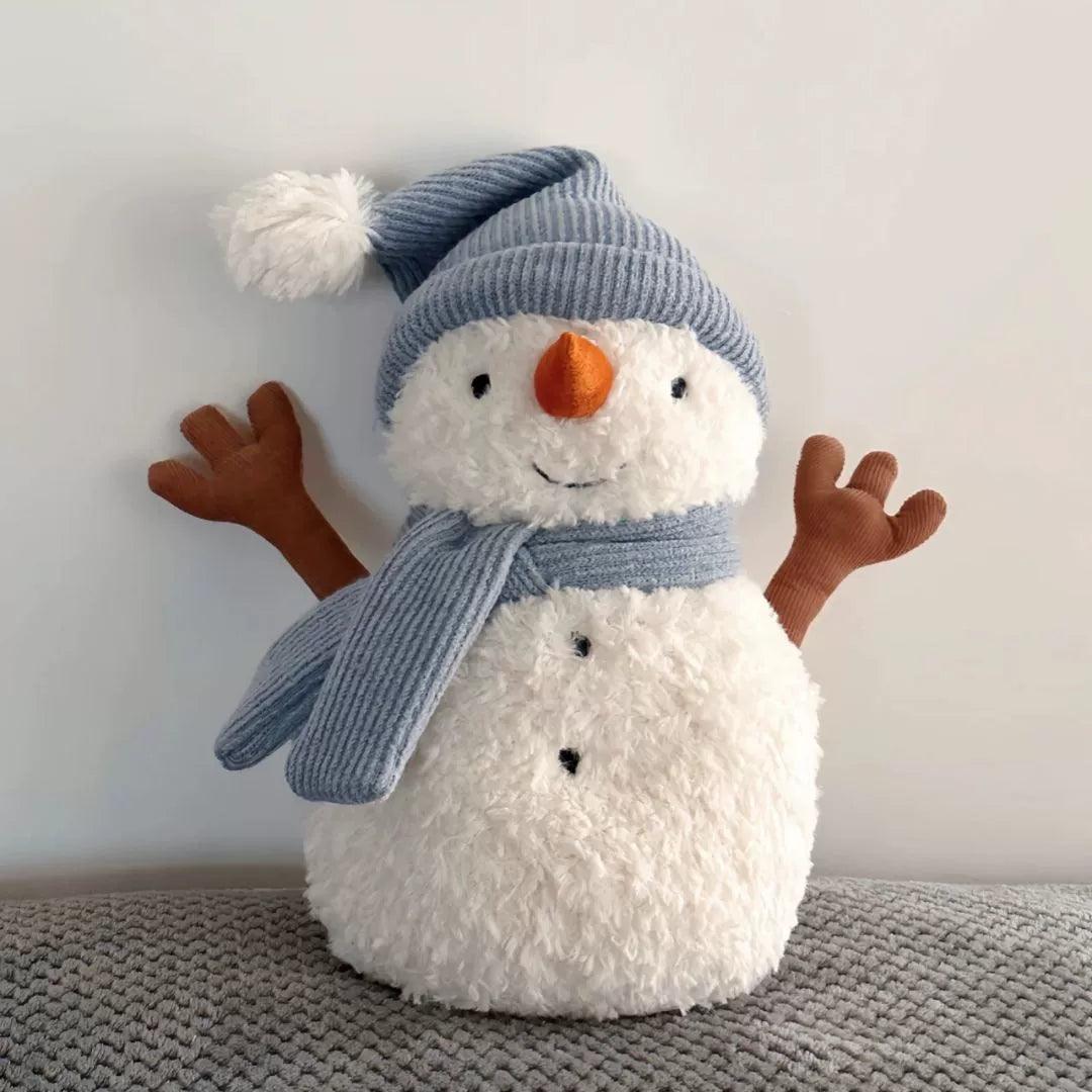 Sammy Blue Hat Little Snowman Doll – Christmas Plush Toy - ClubOn