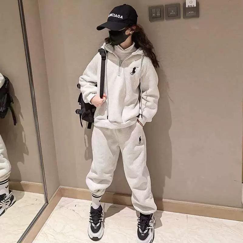 Girls' Velvet Suit – New Autumn & Winter Children's Sports Set - ClubOn