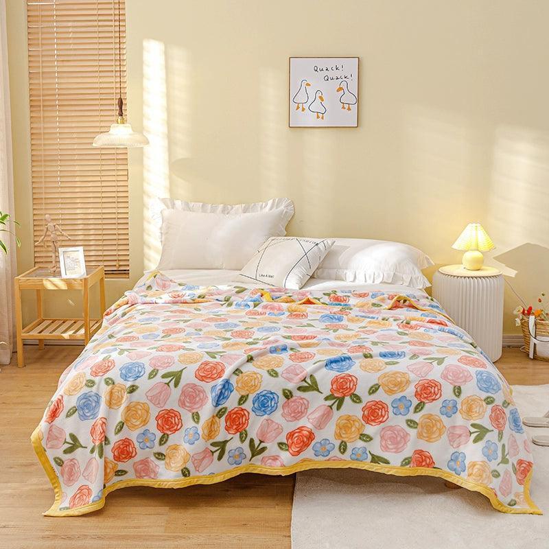 Coral Fleece Flannel Throw Blanket – Lightweight Summer Bed Cover - ClubOn