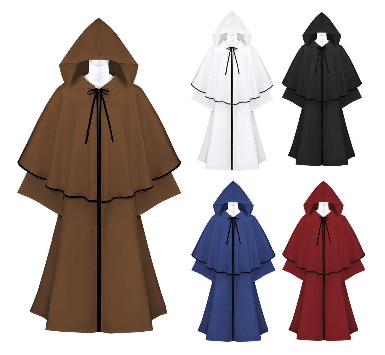 Medieval Church Clergy Hooded Cloak – Renaissance Wizard Death Robe - ClubOn
