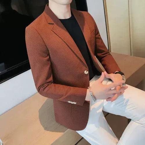 Male Casual Suit Jackets Blazer for Men – Slim Fit Wedding Blazer Jacket - ClubOn