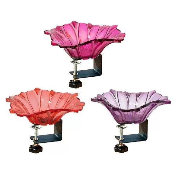 Elegant Flower Bird Bath Bowl for Railing Tray - ClubOn